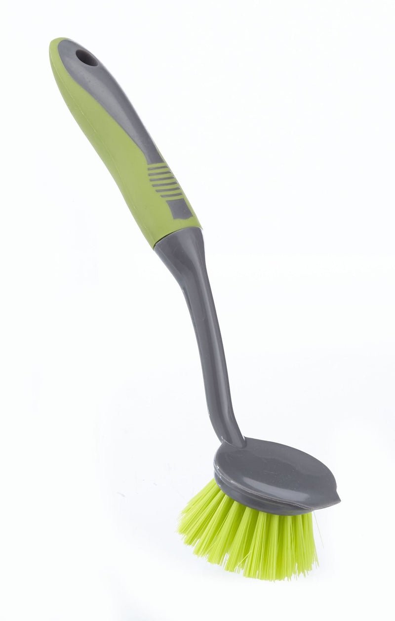 Round Non-Stick Surfaces Dish Scrub Brush with Stiff & Durable Fibre Bristles with Scraper Z8628