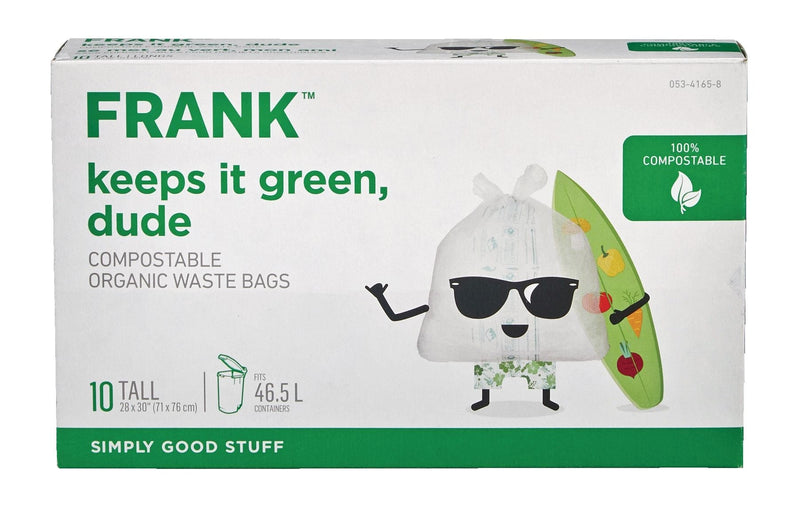 Tall Organic Compostable Food Waste Bags, 10-pk, 49-L V4714