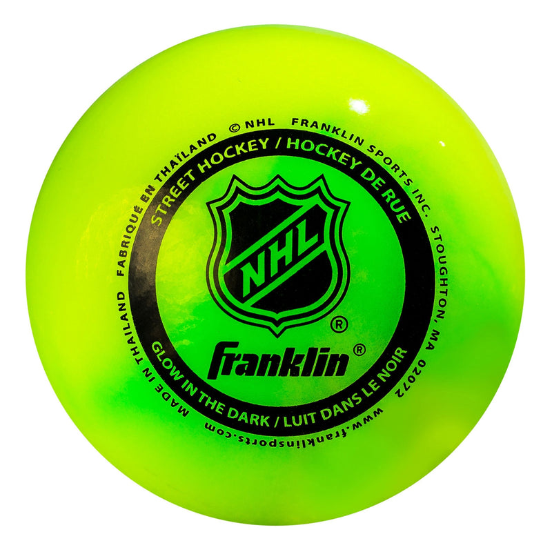 Franklin Glow in the Dark Hockey Ball, Minimal Bounce, PVC, Green N7947