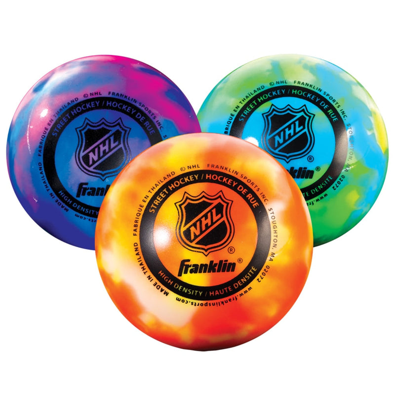 Franklin Warm Weather Street Hockey Balls, Assorted Colours, 3-pk O4761