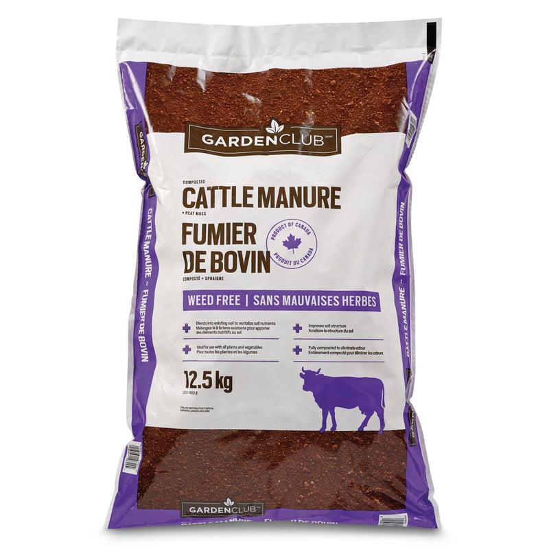 Composted Cattle Manure/Fertilizer, Weed Free,12.5-kg R1633