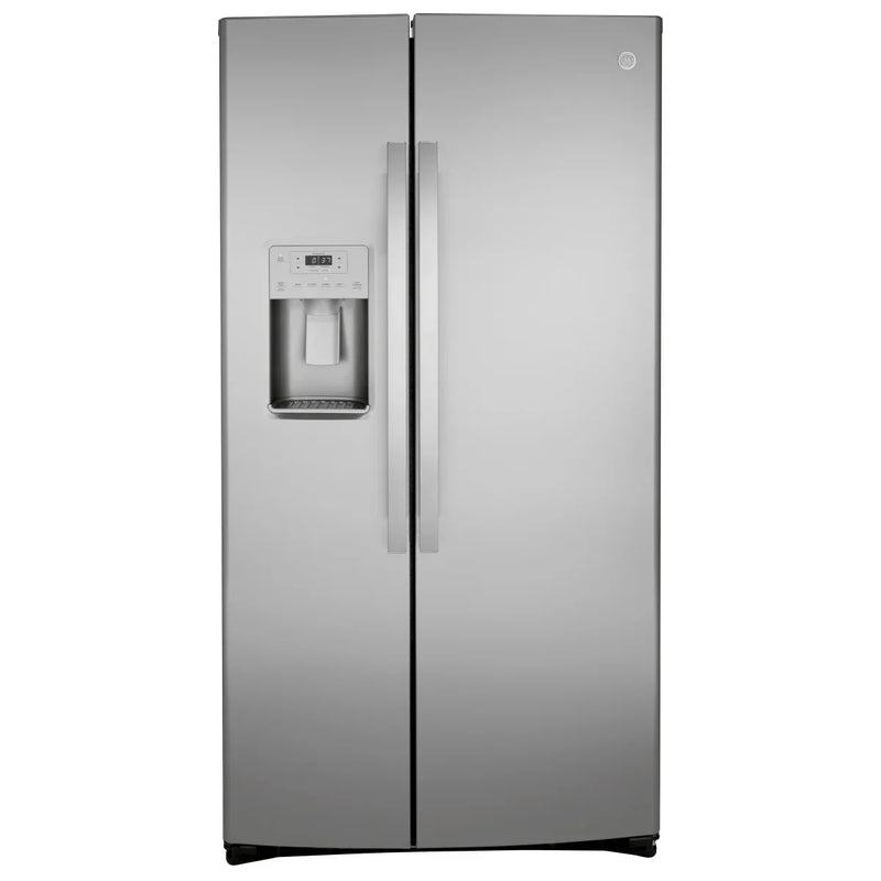 GE 36 in. 25.1 cu.ft. Stainless Steel Side-by-Side Refrigerator with FrostGuard Technology U9022