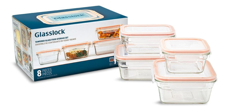 Glass Food Storage Container Set with Leakproof Lids, 4 Count Z0753