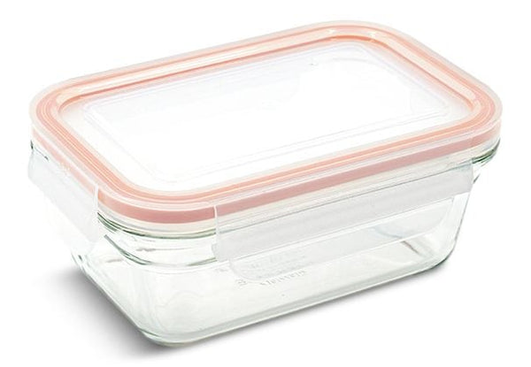 Rectangle Glass Food Storage Container with Airtight Seal, 470-mL V3684
