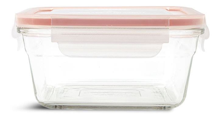 Square Glass Leakproof Food Storage Container with Lid, 900-mL F6587