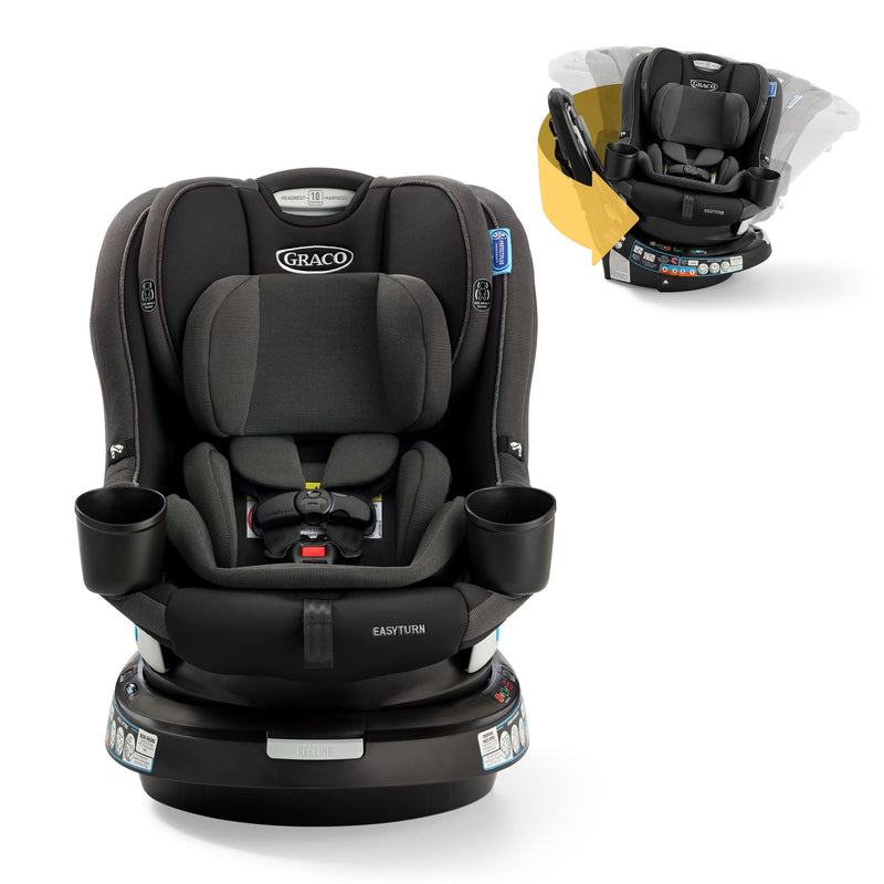 EasyTurn 360 Rotating 2-in-1 Convertible Car Seat, Rear and Forward Facing, Cyran Q3652