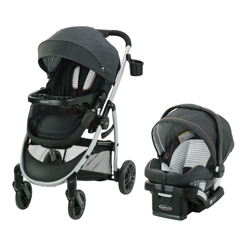 Modes Pramette Travel System with SnugRide SnugLock 35 Lite DLX Infant Car Seat, Black P4259