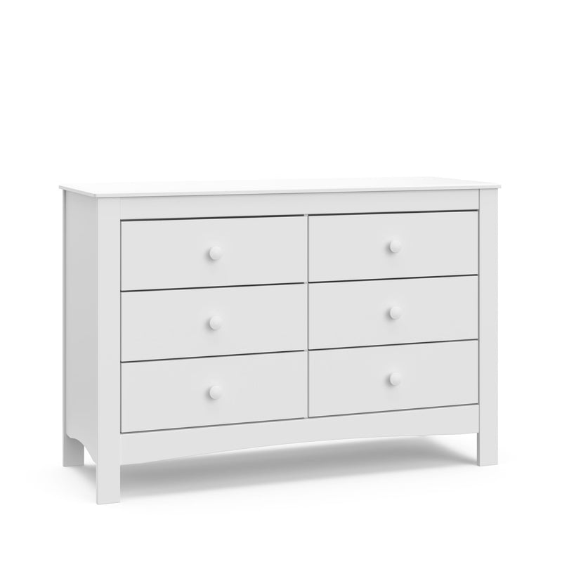 Noah 6-Drawer White Interlocking Double Dresser/Chest Z7017