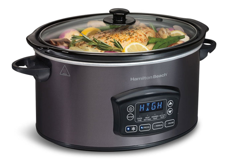 Programmable Defrost Slow Cooker, Black, 6-qt G6665