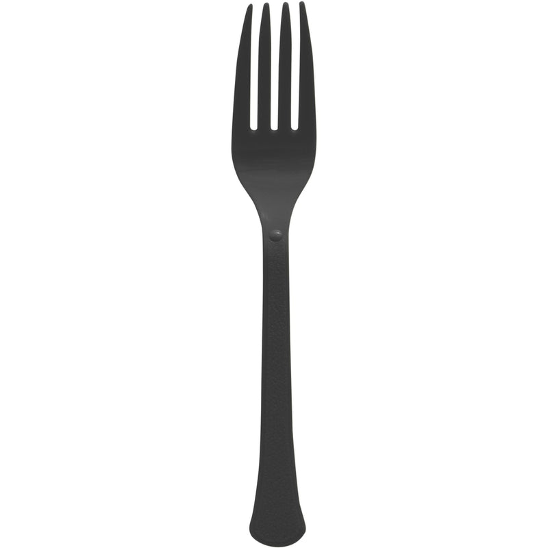 Heavy-Duty Plastic Solid Colour Reusable Forks, Various Colours, 50-pk W3590