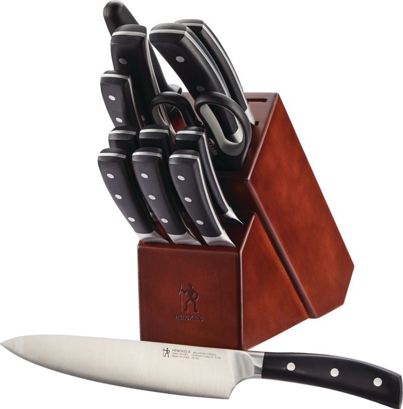 Balanced Forged Steel Knife Block Set, Ergonomic Grip, 14-pc D9253