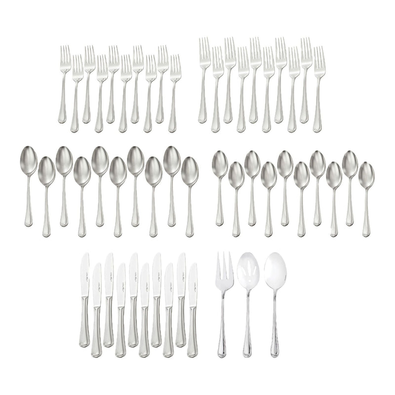 Metrona Flatware Set, Serves 10, 53-pc, Dishwasher Safe G3156