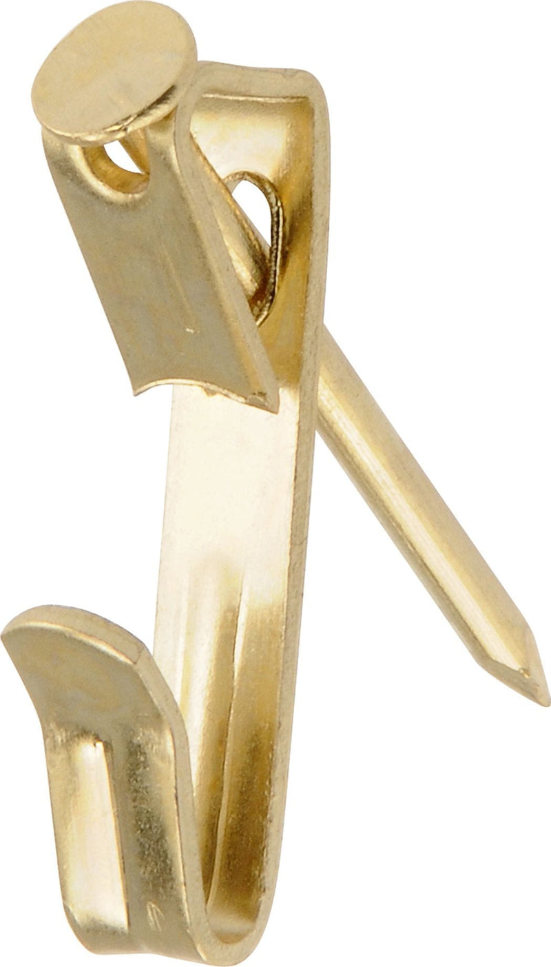 Conventional Picture Hanger, For DrywAll/ Plaster WAll, 30-lb Capacity, Brass Plated, 6-pk W8085