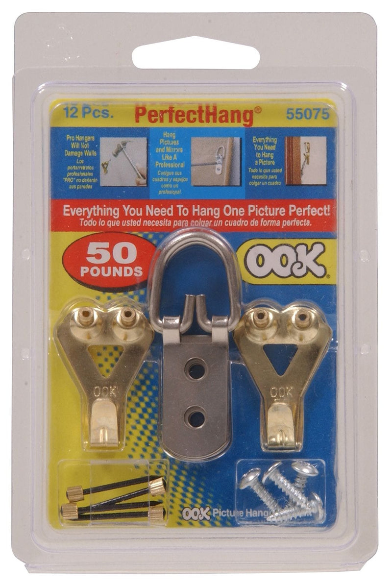 Perfect Hanging Kit, For Plaster and DrywAll, 50-lb Capacity, 12-pk U5507
