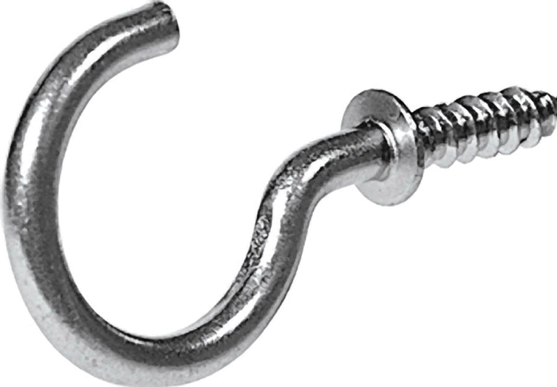 Steel Vinyl Mug Cup Hooks, Screw-In, Nickel-Plated, 7/8-in, 8-pk G5472