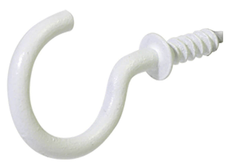 Steel Vinyl Mug Cup Hooks, Screw-In, White, 7/8-in, 40-pk C6196