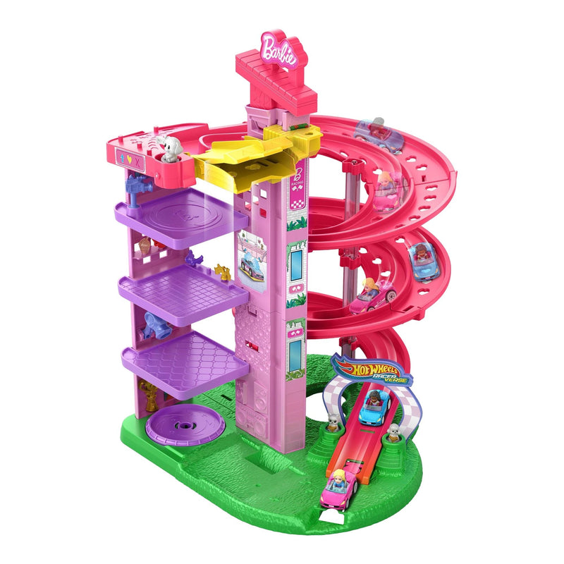 Racerverse Toy Vehicle Track Set with 2 1:64 Die-Cast Vehicles and Figures Z1348