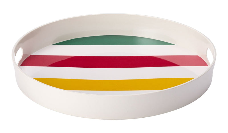 Stripes Round Melamine Tray, Multi-Coloured G0211
