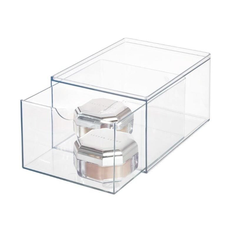 RPET Stackable Pull-Out Drawer Organizer Bin, Clear P3460