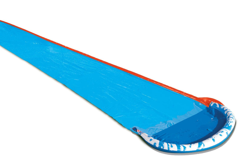 Inflatable Soak N' Splash Water Slide Slip & Slide with Sprinkler, Blue, 16-ft, Ages 5+, for Beach/Pool Fun Activities Q9948