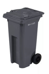 Mastercart Plastic Rectangular Wheeled Garbage Can, Black, 120-L