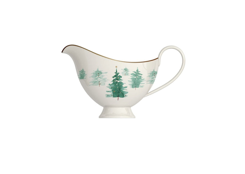 Co 500-mL Mica Gold Porcelain Winter Tree Gravy Boat G5532