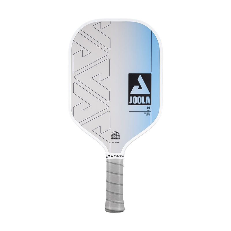 Zone Hybrid Fibreglass & Carbon Fibre 14mm Pickleball Paddle with Feel-Tec Grip, USAPA Approved, White/Blue H4978