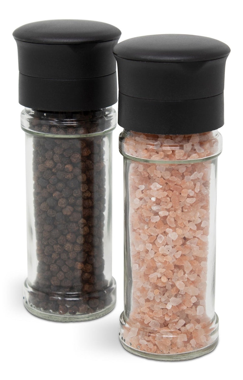 Glass Salt & Pepper Grinder Mill Set, Pre-Filled, 5.2-in, 2-pc Z9139