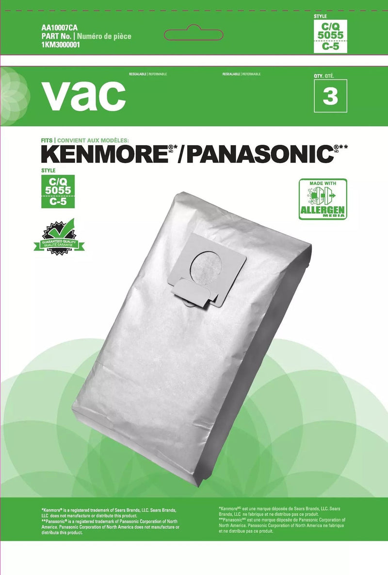 5055 & C5 Replacement Vacuum Cleaner Bags, 3-pk N7354