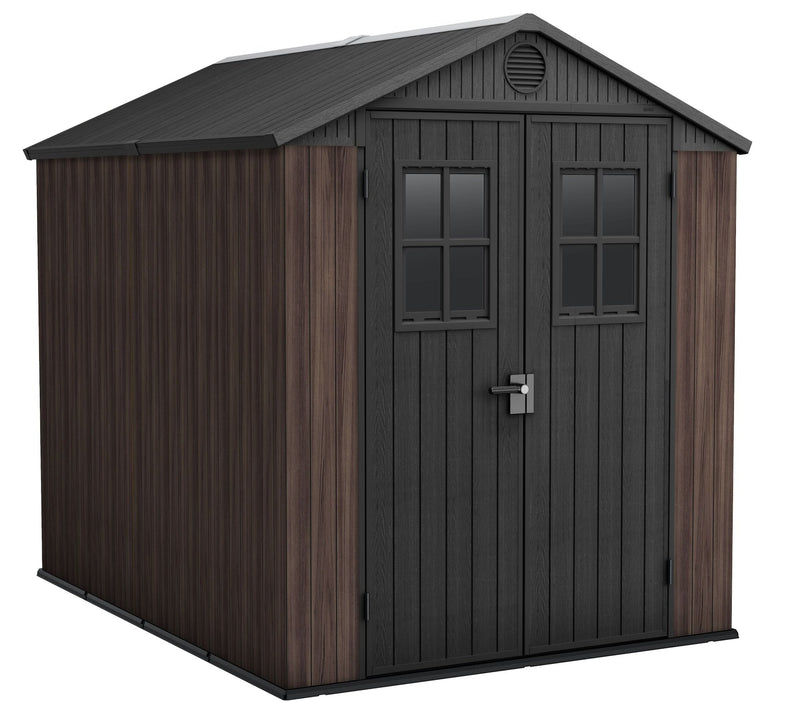 Darwin Resin Outdoor Storage Shed with DecoCoat, Brown, 6-ft x 8-ft X2001