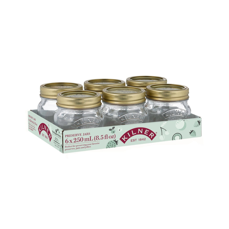 Regular Mouth Glass Mason Jars with Sealing Lids, 250 mL, 6 Count Z0203