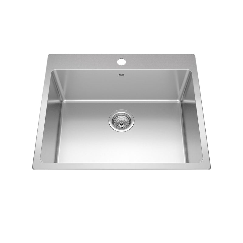 Brookmore Drop in Single Bowl 1-Hole Kitchen Sink, 25-in x 20.9-in x 9-in, Stainless Steel R6620