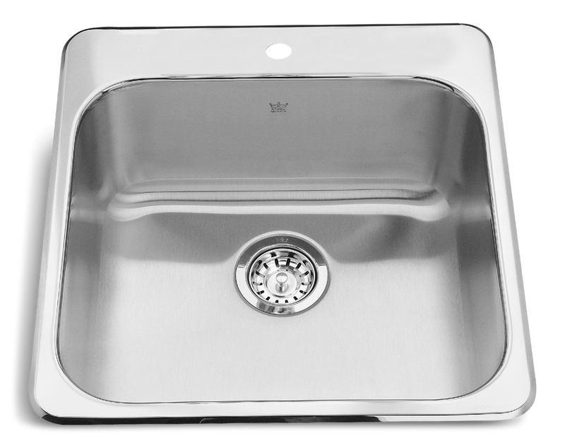 Drop In Single Bowl 1-Hole Kitchen Sink, 20-in x 20.5-in x 8-in, Stainless Steel T465