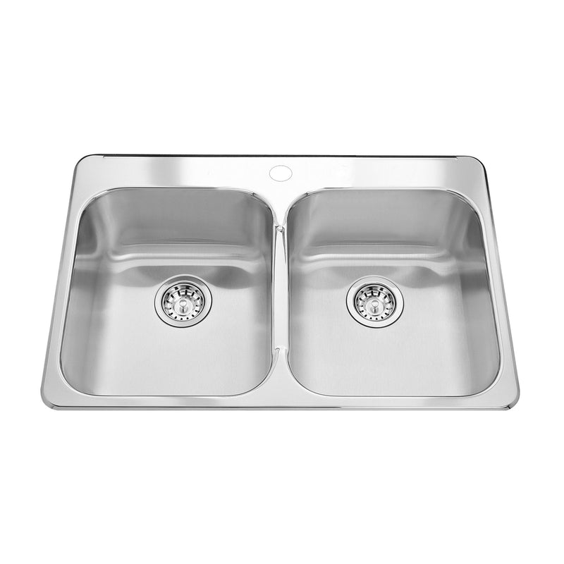 Kitchen Top Mount Double Ledgeback Sink, 8 inch deep K8093