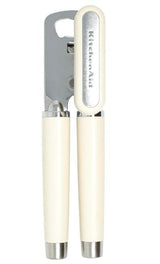 Gourmet Hard Handle Stainless Steel Can Opener, Black, Almond Cream