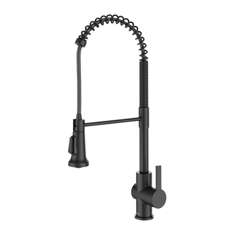 Britt Commercial Style Pull-Down Single Handle Kitchen Faucet, Matte Black Y3404