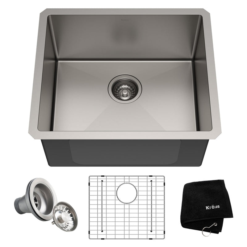 Standard PRO Undermount Stainless Steel Single Bowl Kitchen Sink, 21x18x10-in Q4910
