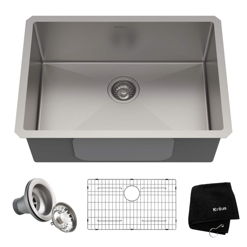Standard PRO Undermount Stainless Steel Single Bowl Kitchen Sink, 23x18x10-in J9025