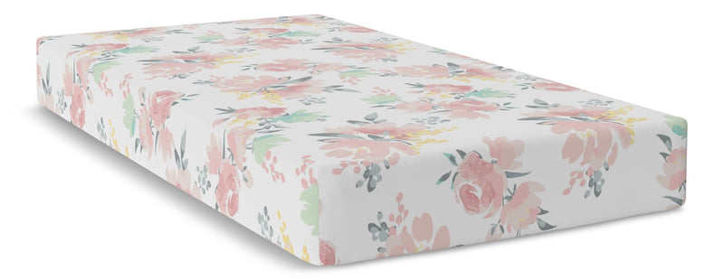 Fitted Percale Crib Sheet, Watercolour Blooms R9020
