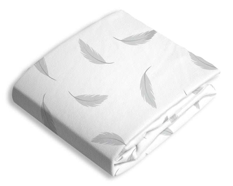 Percale Changing Pad Cover, Feathers Q0245