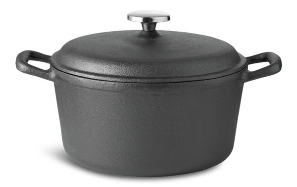 Pre-Seasoned Casserole Dish, Cast Iron, Black, 6-qt N2804