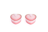 Stoneware Heart Cocottes and Tray, Gradient Rose, 5-pc