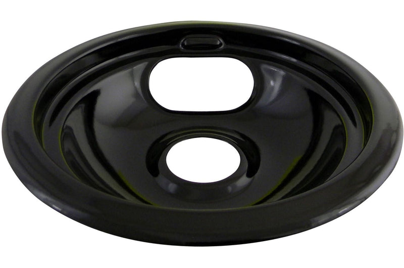 62243 Porcelain Stove Drip Pan with Trim Ring, Dishwasher Safe, Black, 6-in V249