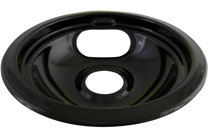 62244 Porcelain Stove Drip Pan with Trim Ring, Dishwasher Safe, Black, 8-in W2370