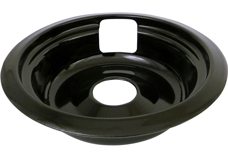 62489 Universal Porcelain Stove Deep-Draw Drip Pan with Trim Ring, Black, 6-in A3218
