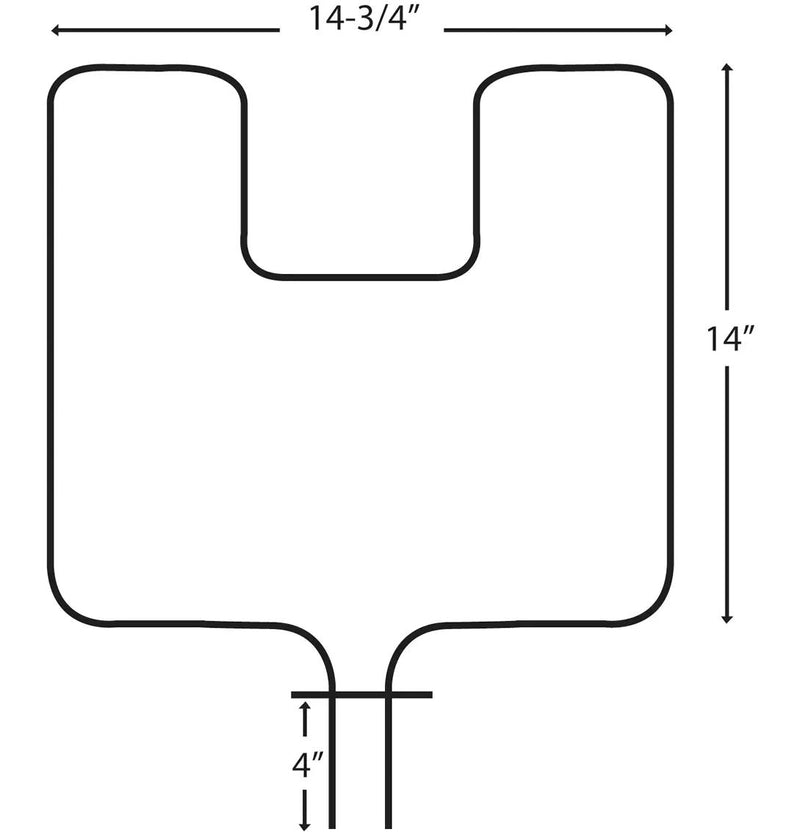 62509/2 Oven/Bake Element with Fixed 90° Connector, 2400W, 14-3/4-in x 14-in I7342