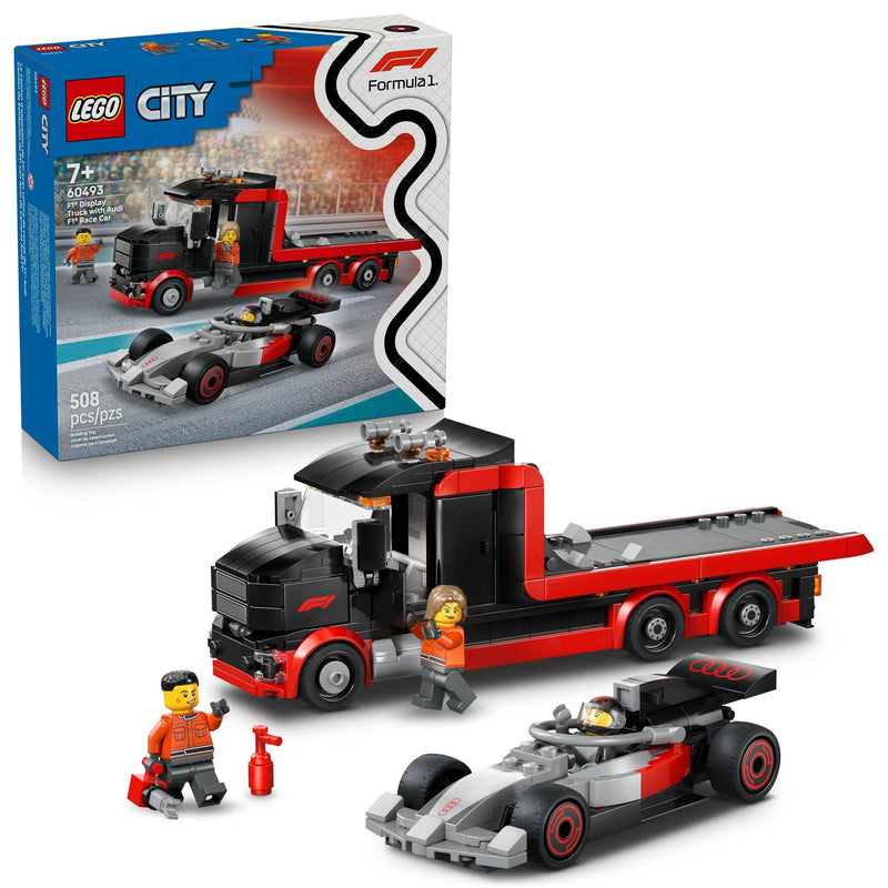 City F1 Display Truck with F1 Race Car - 60493, 508-pc, Ages 7+ T3573