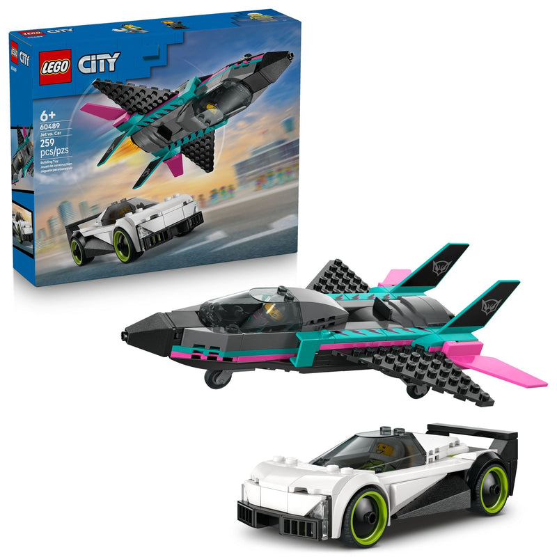 City Jet Vs. Car Building Set - 60480, 259-pcs, Ages 6+ H0636
