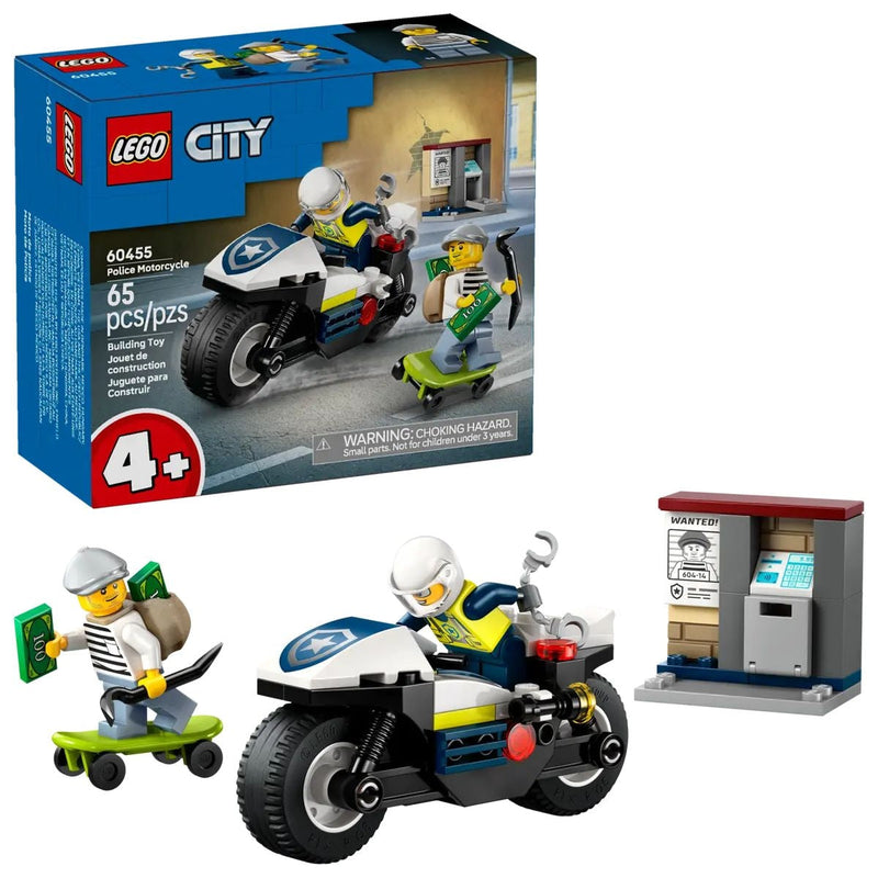 City Police Motorcycle Chase - 60455, 65-pcs, Ages 4+ T5589