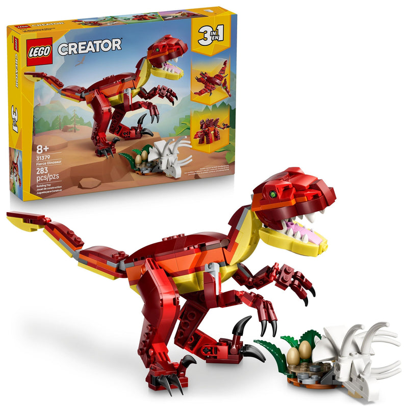 Creator 3-in-1 Fierce Dinosaur Toy Building Set - 31379, 283-pcs, Ages 8+ D5637
